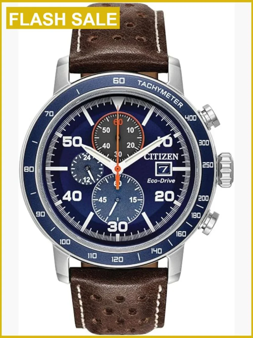 Men's Eco-Drive Chronograph Watch Stainless Steel Water Resistant